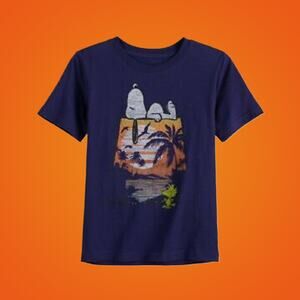 Boys Peanuts Snoopy Tropical Graphic Tee Size 7